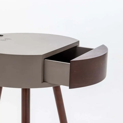 Florence Tripod Lamp Shelf Storage Drawer Bed Side Table Light w/ USB Charger - Home & Garden > Lighting