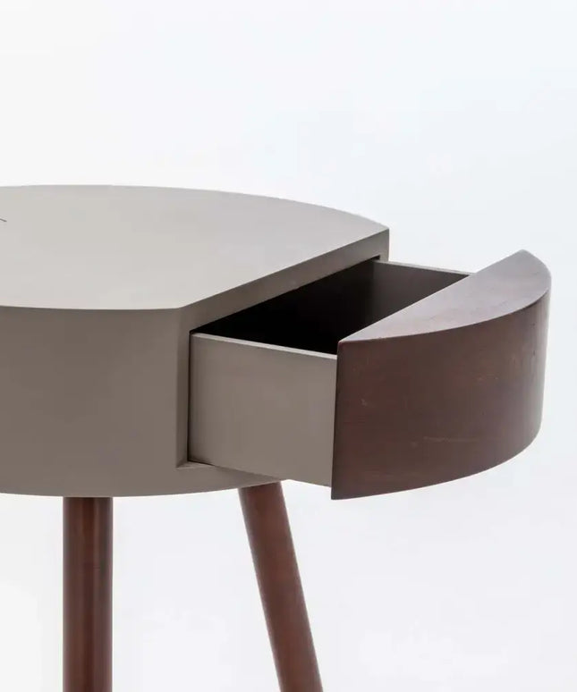 Florence Tripod Lamp Shelf Storage Drawer Bed Side Table Light w/ USB Charger - Home & Garden > Lighting