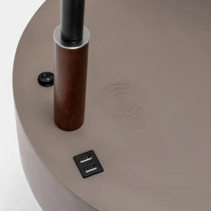 Florence Tripod Lamp Shelf Storage Drawer Bed Side Table Light w/ USB Charger - Home & Garden > Lighting