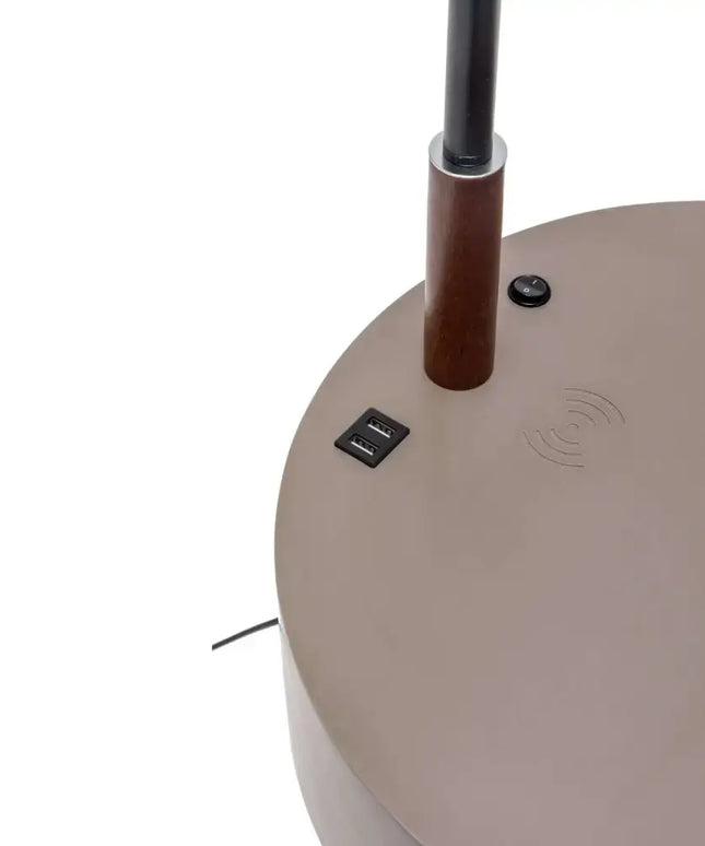 Florence Tripod Lamp Shelf Storage Drawer Bed Side Table Light w/ USB Charger - Home & Garden > Lighting