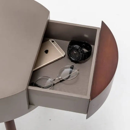 Florence Tripod Lamp Shelf Storage Drawer Bed Side Table Light w/ USB Charger - Home & Garden > Lighting