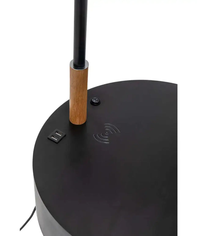 Florence Tripod Lamp Shelf Storage Drawer Bed Side Table Light w/ USB Charger - Home & Garden > Lighting