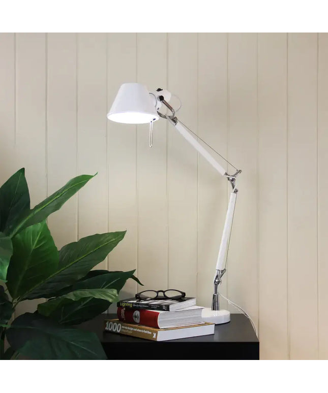 Forma Adjustable Desk Lamp White-TABLE AND FLOOR LAMPS-Oriel