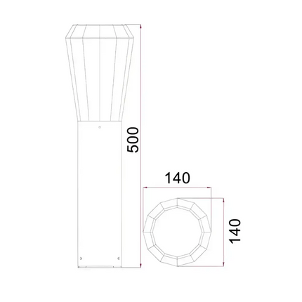 GEB Exterior LED Bollar Dark Grey 13W 3000K IP54 500mm - GEB2-Bollard Lights-CLA Lighting