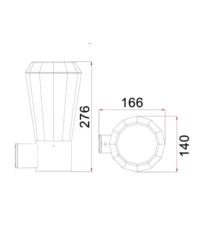GEB Exterior LED Surface Mounted Wall Light Dark Grey 13W 3000K IP54 - GEB1-Exterior Wall Lights-CLA Lighting