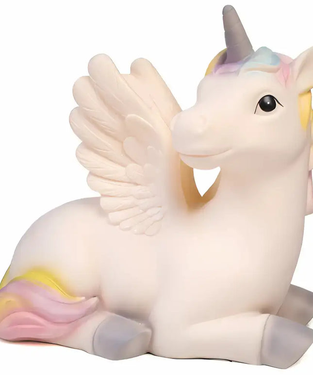 Large unicorn lamp displayed on a decorative tabletop