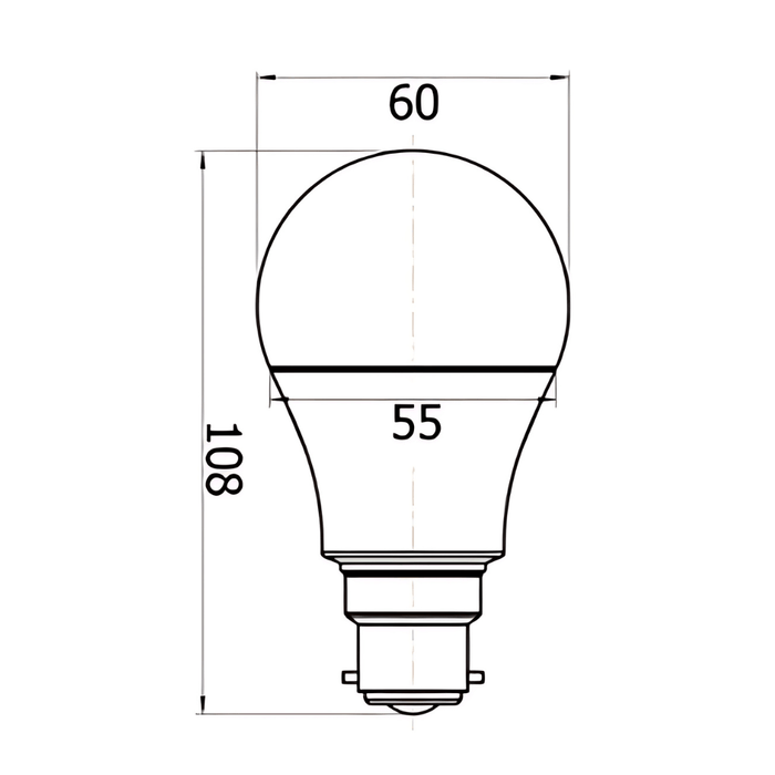 QZAO GLS - 11W = 75W LED A60 Shape Frosted Globe - B22