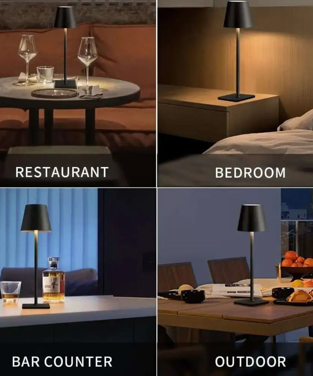 GOMINIMO Rechargeable Cordless Table Lamp with Stepless Dimming Brightness (Black) GO-CTL-100-BZ - Home & Garden >