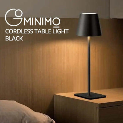 GOMINIMO Rechargeable Cordless Table Lamp with Stepless Dimming Brightness (Black) GO-CTL-100-BZ - Home & Garden >