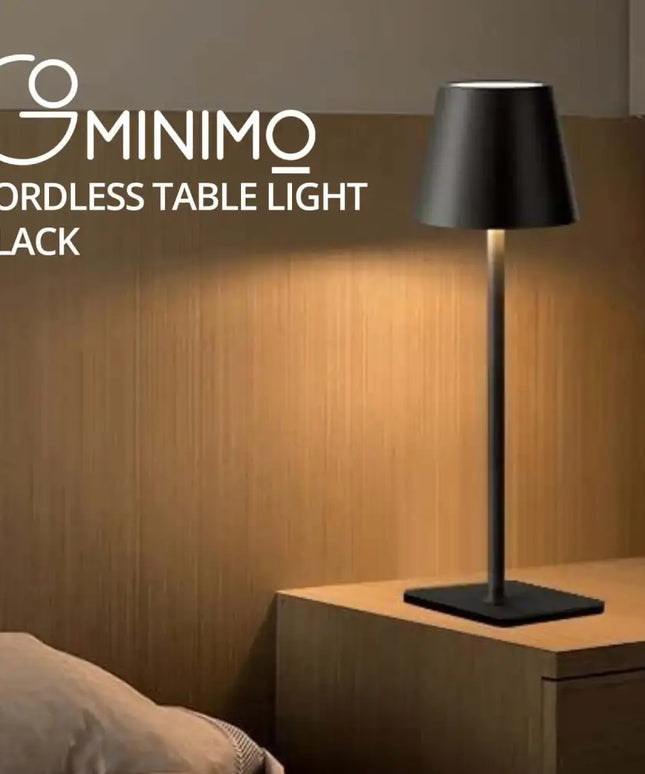 GOMINIMO Rechargeable Cordless Table Lamp with Stepless Dimming Brightness (Black) GO-CTL-100-BZ - Home & Garden >