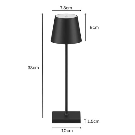 GOMINIMO Rechargeable Cordless Table Lamp with Stepless Dimming Brightness (Black) GO-CTL-100-BZ - Home & Garden >
