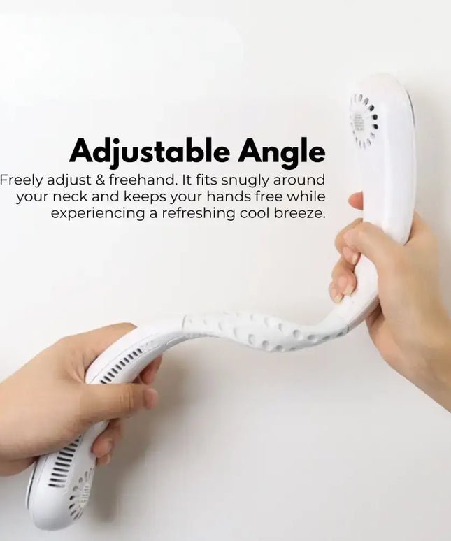 GOMINIMO Rechargeable Portable Bladeless Neck Fan with 3 Speeds and 62 Air Outlet (White) GO-NF-100-HJ - Appliances >
