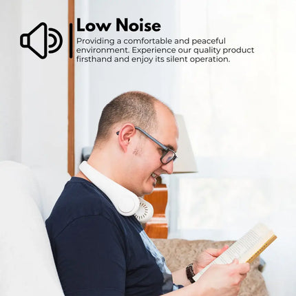 GOMINIMO Rechargeable Portable Bladeless Neck Fan with 3 Speeds and 62 Air Outlet (White) GO-NF-100-HJ - Appliances >
