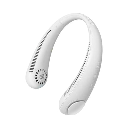 GOMINIMO Rechargeable Portable Bladeless Neck Fan with 3 Speeds and 62 Air Outlet (White) GO-NF-100-HJ - Appliances >