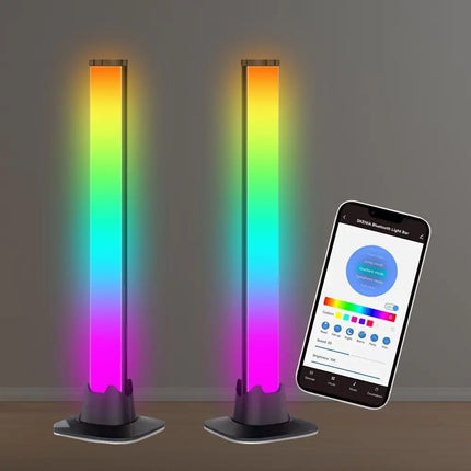 GOMINIMO Smart LED RGB Flow Light Bars 2pcs with smartphone control and color-changing features