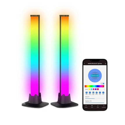 GOMINIMO Smart LED RGB Flow Light Bars 2pcs with color-changing LED lights and smartphone control