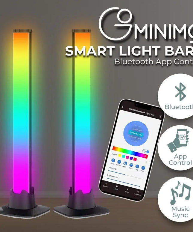 Color-changing GOMINIMO Smart LED RGB Flow Light Bars for ambient lighting and decoration