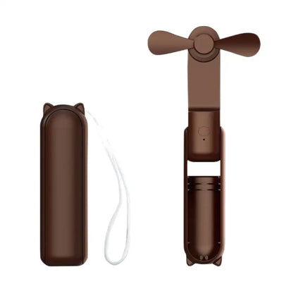 GOMINIMO USB Rechargeable Portable Handheld Fan with 3 Speed(Brown) GO-HF-102-XHT - Appliances > Fans