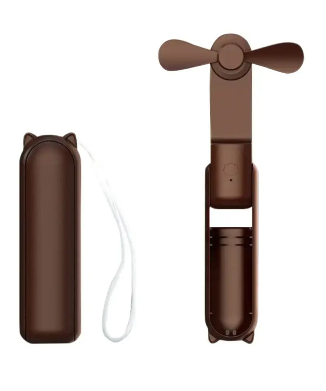 GOMINIMO USB Rechargeable Portable Handheld Fan with 3 Speed(Brown) GO-HF-102-XHT - Appliances > Fans