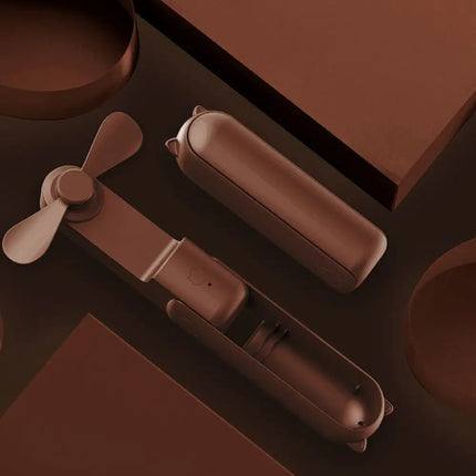 GOMINIMO USB Rechargeable Portable Handheld Fan with 3 Speed(Brown) GO-HF-102-XHT - Appliances > Fans