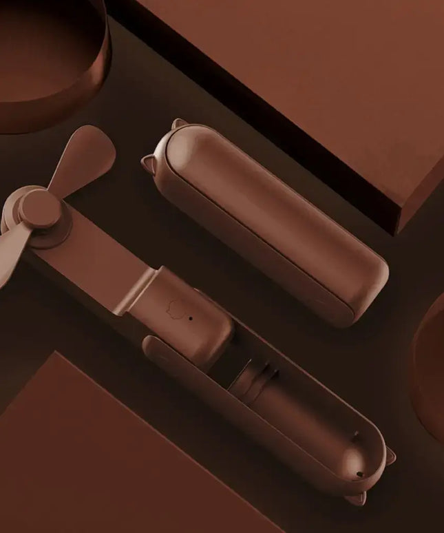 GOMINIMO USB Rechargeable Portable Handheld Fan with 3 Speed(Brown) GO-HF-102-XHT - Appliances > Fans