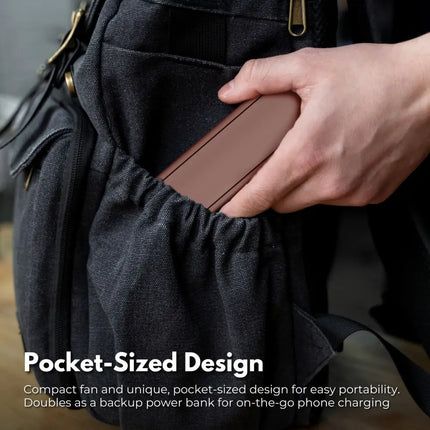 GOMINIMO USB Rechargeable Portable Handheld Fan with 3 Speed(Brown) GO-HF-102-XHT - Appliances > Fans