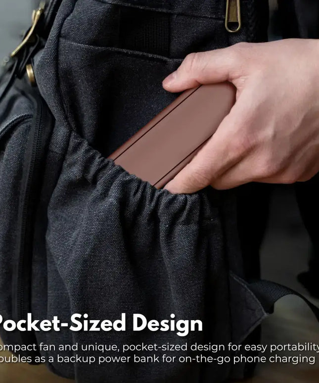 GOMINIMO USB Rechargeable Portable Handheld Fan with 3 Speed(Brown) GO-HF-102-XHT - Appliances > Fans