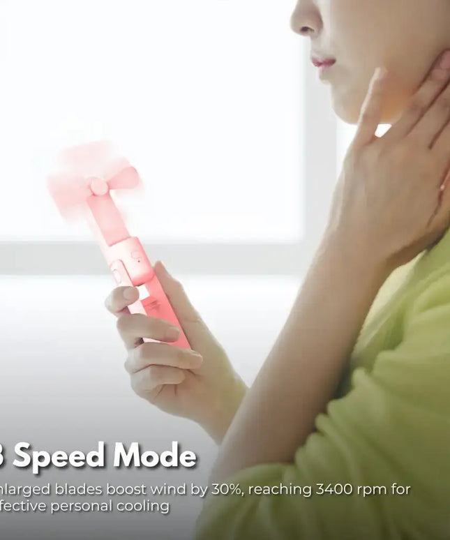 GOMINIMO USB Rechargeable Portable Handheld Fan with 3 Speed(Pink) GO-HF-101-XHT - Appliances > Fans