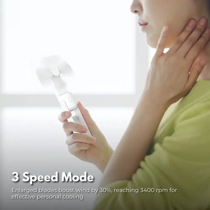 GOMINIMO USB Rechargeable Portable Handheld Fan with 3 Speed(White) GO-HF-100-XHT - Appliances > Fans