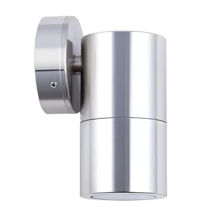 GU10 Exterior Single Fixed Wall Pillar Light Anodized Aluminium IP65 - PG1FSHSIL-Exterior Wall Lights-CLA Lighting