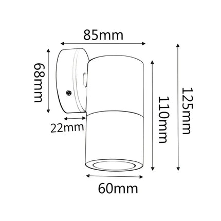 GU10 Exterior Single Fixed Wall Pillar Light Copper IP65 - PG1FC-Exterior Wall Lights-CLA Lighting