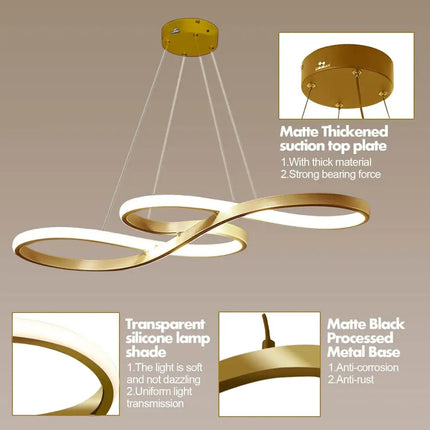 Harmony Musical Note Dimmable LED Pendant Gold - Home & Garden > Lighting