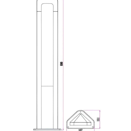 HATHOR Exterior LED Bollard Dark Grey 13W 3000K IP54 800mm - HATHOR3-Bollard Lights-CLA Lighting