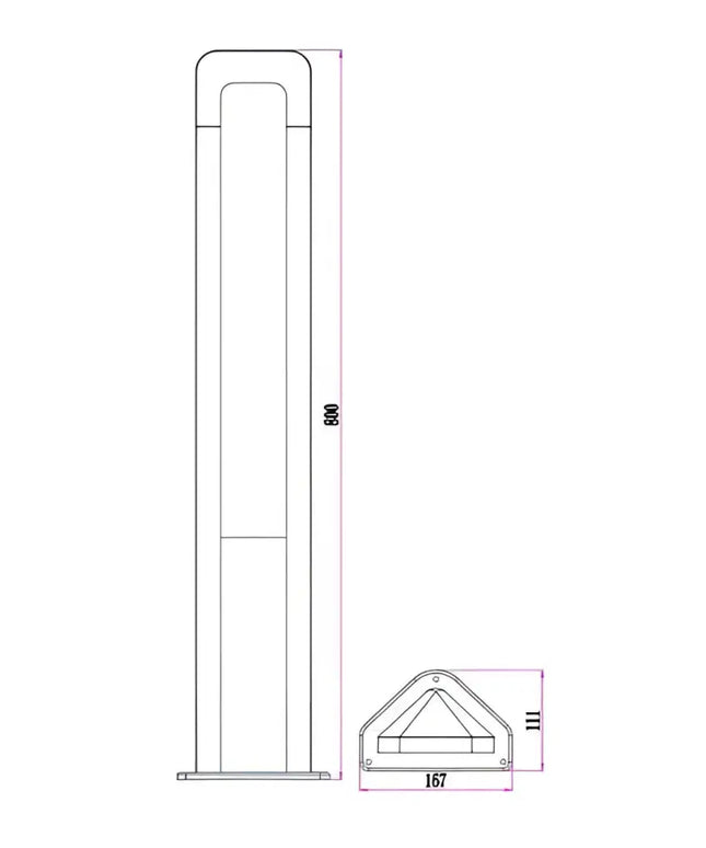 HATHOR Exterior LED Bollard Dark Grey 13W 3000K IP54 800mm - HATHOR3-Bollard Lights-CLA Lighting