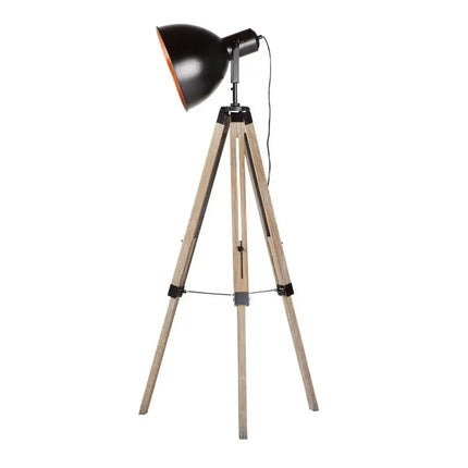 Havana Retro Large Tripod Floor Lamp Industrial Modern Adjustable Wood Frame - Home & Garden > Lighting