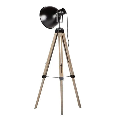 Havana Retro Large Tripod Floor Lamp Industrial Modern Adjustable Wood Frame - Home & Garden > Lighting