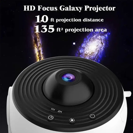 High-Definition Focusable Starry Galaxy Projector Lamp - Creative Bedroom Mood Light with 13 Film Slides (Black &