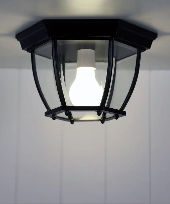 Highgate Traditional Under Eave DIY Batten Fix Light Black - OL7663BK-Outdoor Close To Ceiling Lights-Oriel Lighting