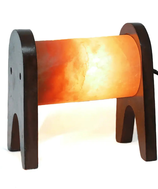 Horizontal Cylinder Salt Lamp on Wooden Stand (12V – 12W) - Home & Garden > Lighting > Night Lights & Ambient Lighting - The Himalayan Salt Collective