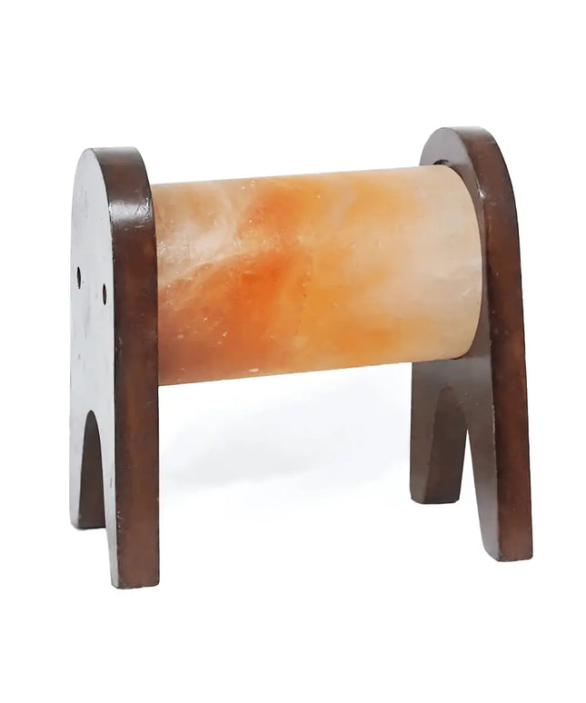 Horizontal Cylinder Salt Lamp on Wooden Stand (12V – 12W) - Home & Garden > Lighting > Night Lights & Ambient Lighting - The Himalayan Salt Collective