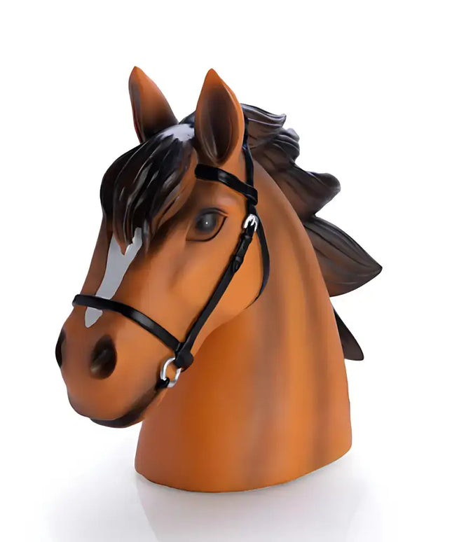 Elegant horse lamp that doubles as decor and a nightlight.