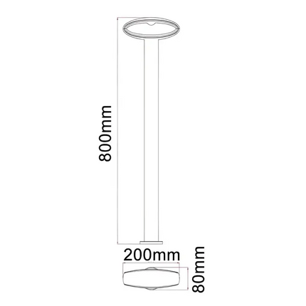 HORUS Exterior LED Bollard Long Black 9W 3000K IP54 800mm - HORUS4-Bollard Lights-CLA Lighting