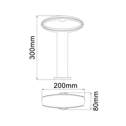 HORUS Exterior LED Bollard Short Black 9W 3000K IP54 300mm - HORUS2-Bollard Lights-CLA Lighting