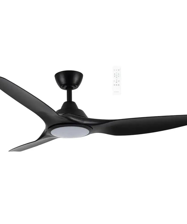 martec impact Black ceiling fan on a white background