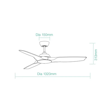 Martec Impact 52’’ DC Smart Ceiling Fan With WIFI Remote Control | Black - Appliances > Fans > Ceiling Fans