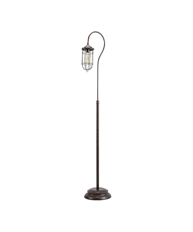 Industrial Floor Lamp with Adjustable Cage Shade Rustic Brushed in Bronze Finish-Home & Garden > Lighting-Koala Lamps and Lighting
