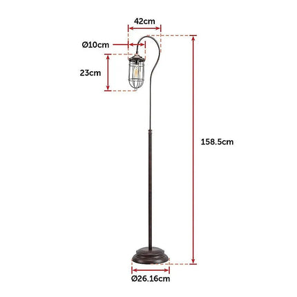 Industrial Floor Lamp with Adjustable Cage Shade Rustic Brushed in Bronze Finish-Home & Garden > Lighting-Koala Lamps and Lighting