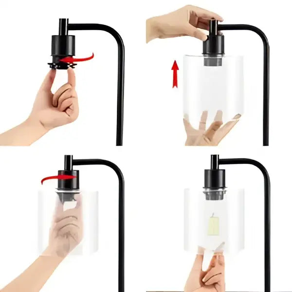 Industrial Table Lamp with 2 USB Port for Bedside Nightstand Desk and Living Room Office (Bulb not Included)-Home & Garden > Lighting-Dropli