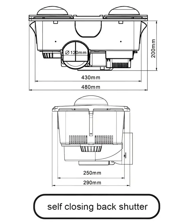 Innolux Ultra 2 Bathroom Instant Heat Light and Exhaust Fan - 3 in 1 bathroom heat