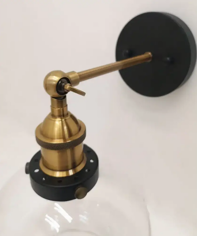 Interior Amber Wine Glass Shape With Antique Brass Highlight 1 Light Wall Light - PESINI3W-Wall Sconce-CLA Lighting